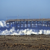 Ventura Pier breaking during a strom in January 1996.